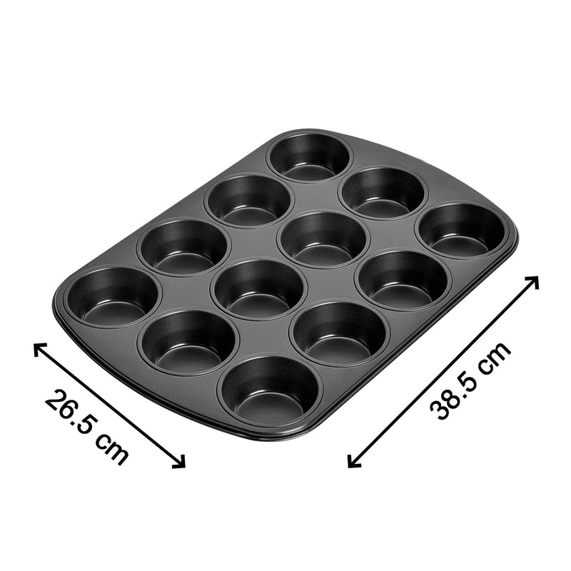 7051 Nonstick Aluminium Muffin Tray Cupcake Pan Tray (12 Cup Cavities) DeoDap