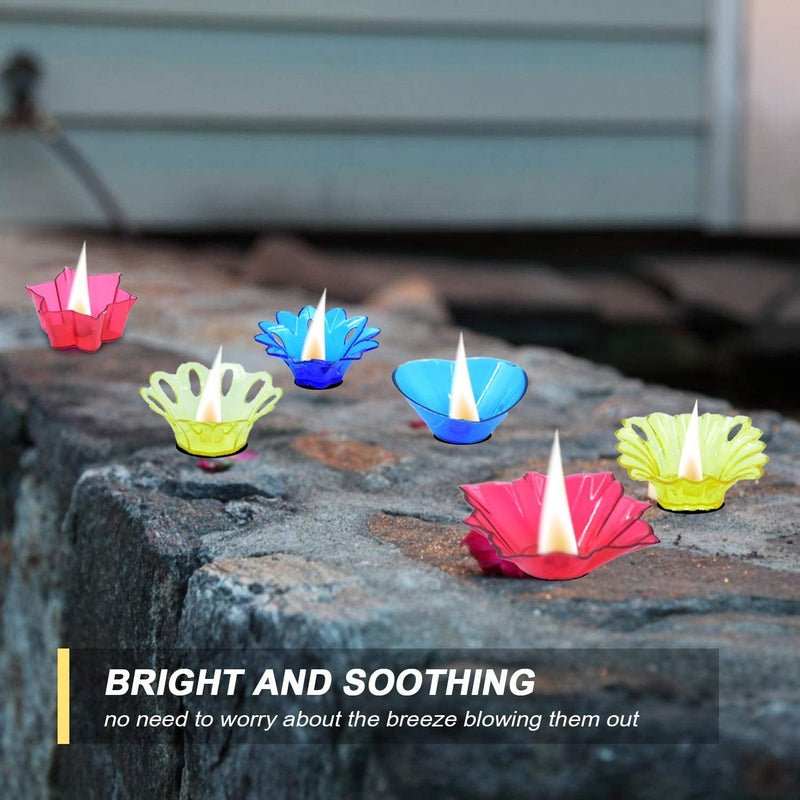 6004 Plastic Candle Cup with Multi Shape Diwali Diya Cup (Multicolor)