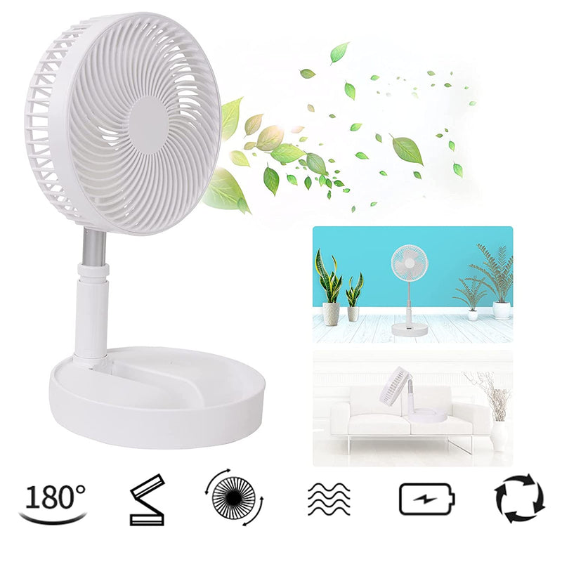 7206 TELESCOPIC ELECTRIC DESKTOP FAN, HEIGHT ADJUSTABLE, FOLDABLE & PORTABLE FOR TRAVEL/CARRY | SILENT TABLE TOP PERSONAL FAN FOR BEDSIDE, OFFICE TABLE DeoDap