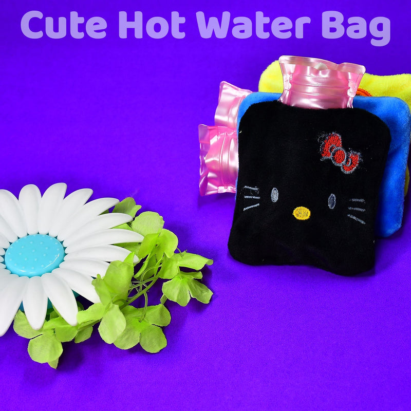 6513 Black Hello Kitty small Hot Water Bag with Cover for Pain Relief, Neck, Shoulder Pain and Hand, Feet Warmer, Menstrual Cramps. DeoDap