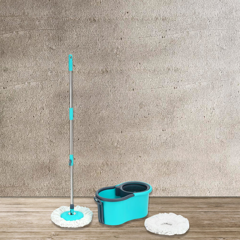 4941 Quick Spin Mop Plastic spin, Bucket Floor Cleaning, Easy Wheels & Big Bucket, Floor Cleaning Mop with Bucket DeoDap