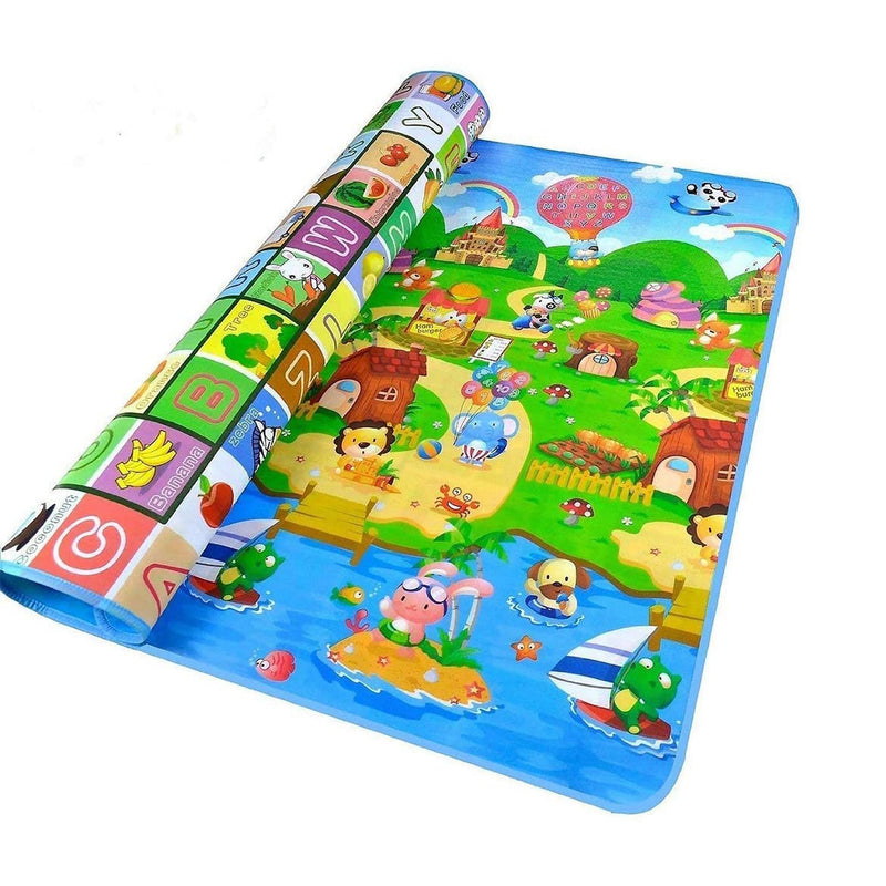 8059 Waterproof Double Side Baby Play Floor Mat for Kids Home With Bag (Size 120 x 180cm) DeoDap