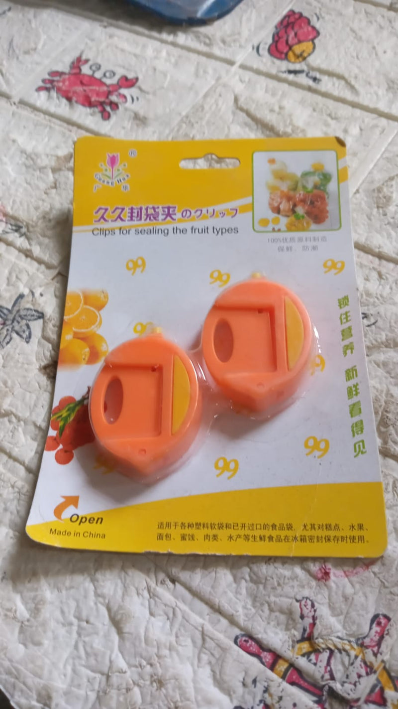 4287 2 Pc Round Shape Bag Clip Fruit Snacks Magnetic Seal Bag Clip Food Snack Seal Bag Clips Kids Kitchen Tool Plastic Clip