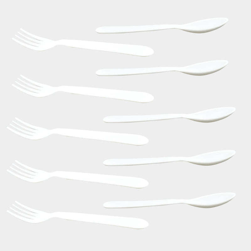 2422 Dinnerware Cutlery Premium Plastic Spoon And Fork Set - 10 pcs DeoDap