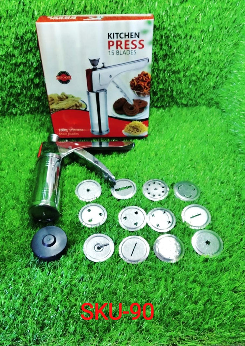 090 Plastic Kitchen Press Set, 12-Pieces, Silver (Kitchen_Press) holeseller