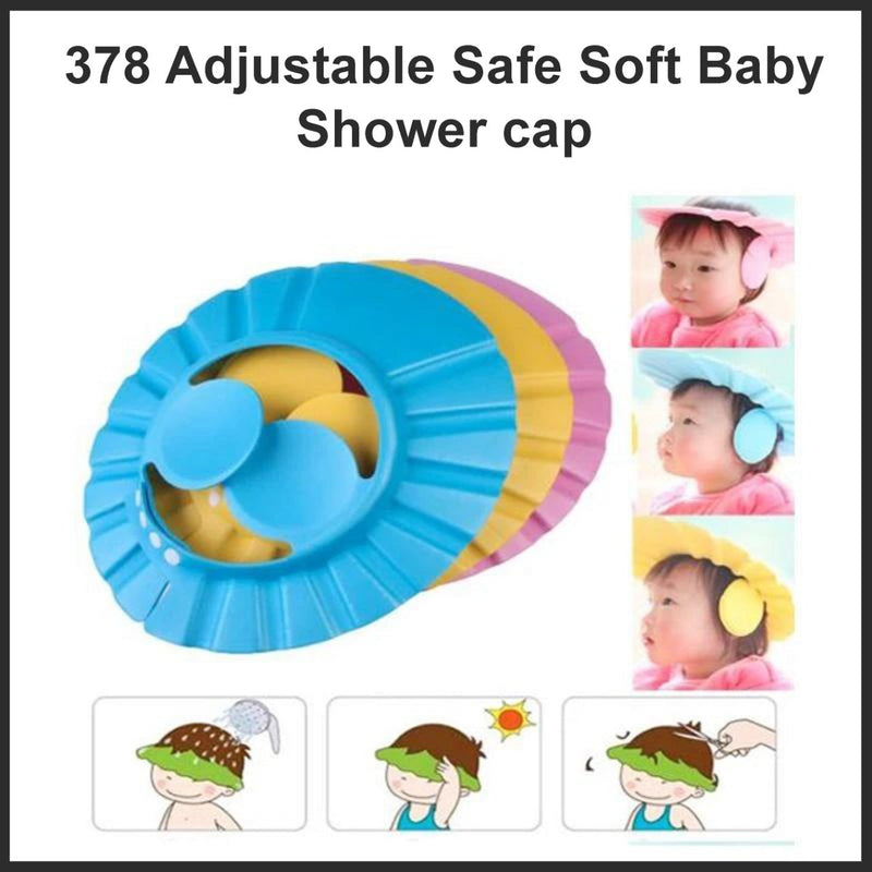 0378 Adjustable Safe Soft Baby Shower cap holeseller