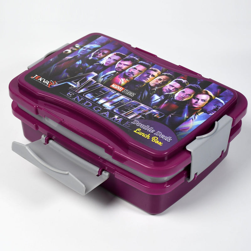 7174 Lunch Box 2 Compartment Lunch Box Plastic Tiffin Box for Boys, Girls, School & Office DeoDap