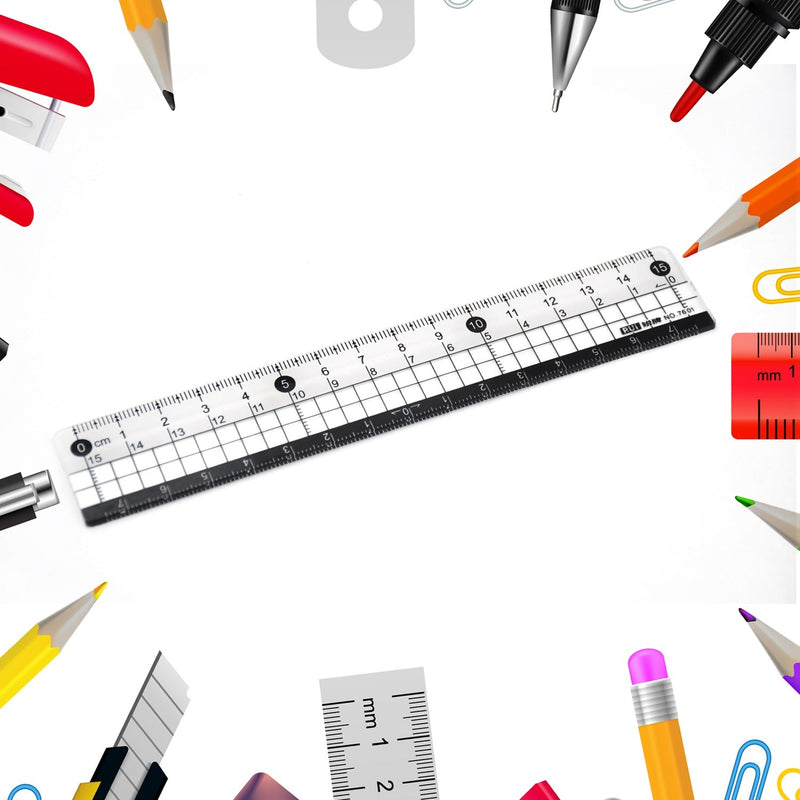 7921  TRANSPARENT RULER, PLASTIC RULERS, FOR SCHOOL CLASSROOM, HOME, OR OFFICE (15 Cm)