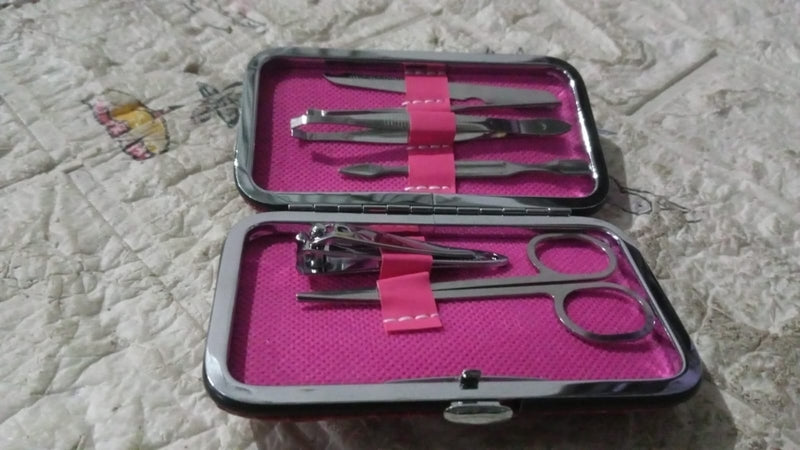 12550 Nail Clipper Kit Fingernail Clipper, Manicure Set, Stainless Steel Nail Cutter Set ,Manicure Tool, Nail Clippers Care Tools with Lightweight and Beautiful Travel Case (6 Pc Set)